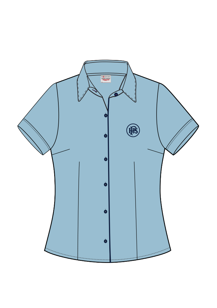 Papanui High School SS Blouse Powder Blue/Navy