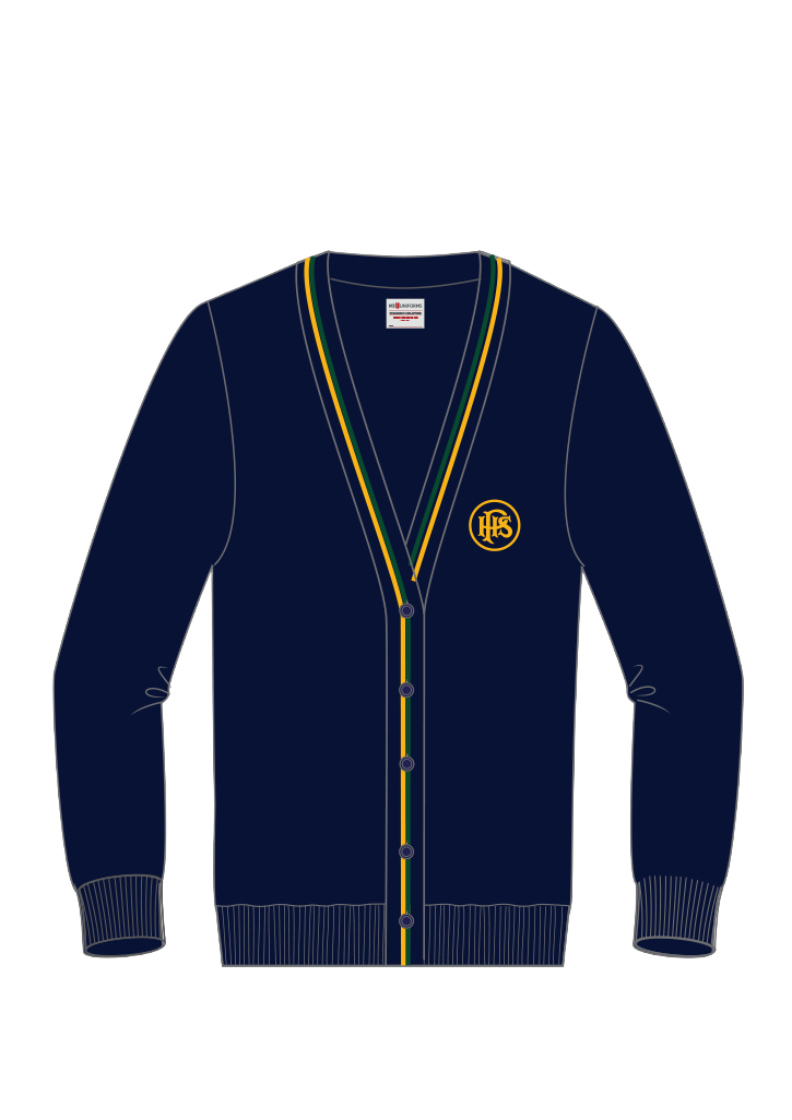 Papanui High School Cardigan Navy/Forest/Gold