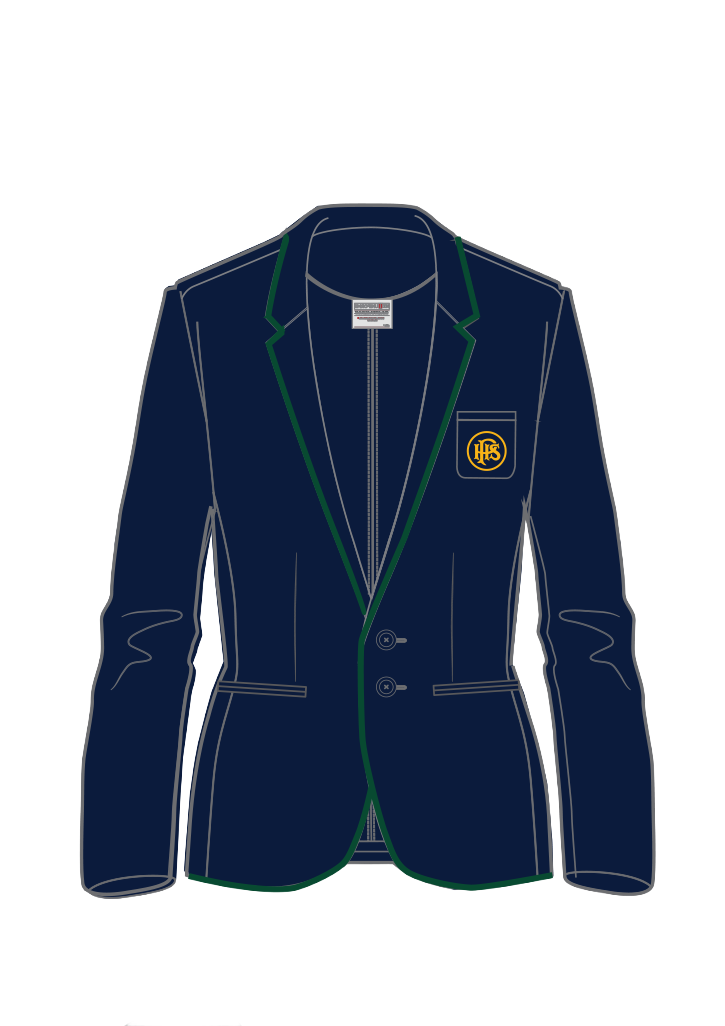 Papanui High School Fitted Blazer Navy/Forest Braid