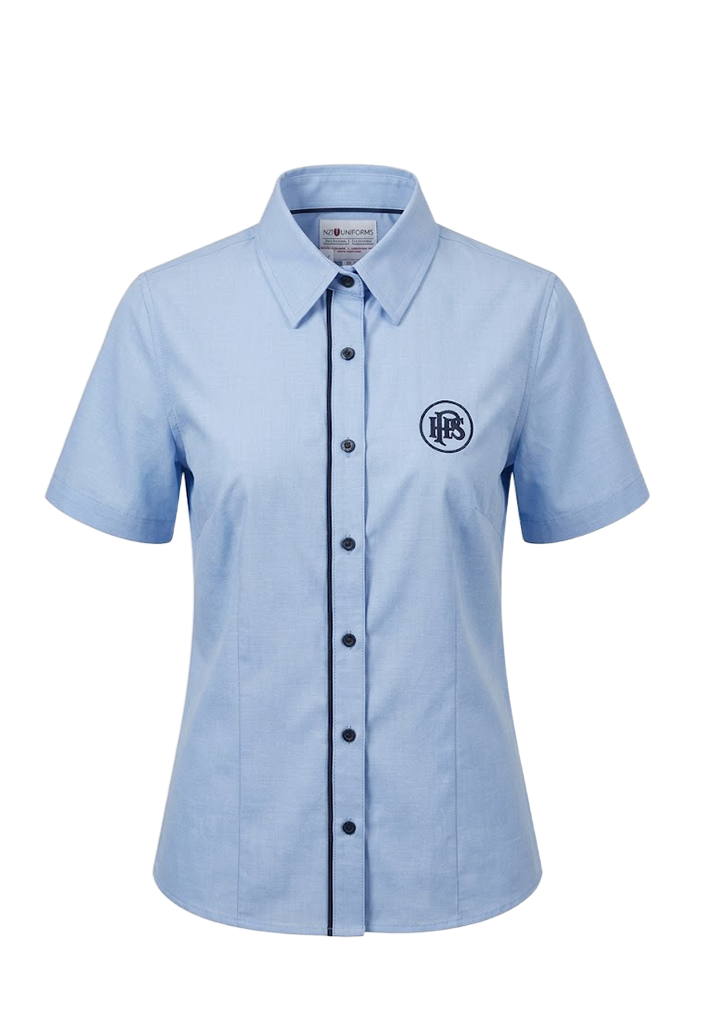 Papanui High School SS Blouse Powder Blue/Navy