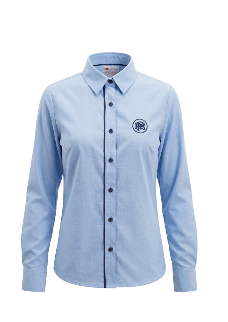 Papanui High School LS Blouse Powder Blue/Navy