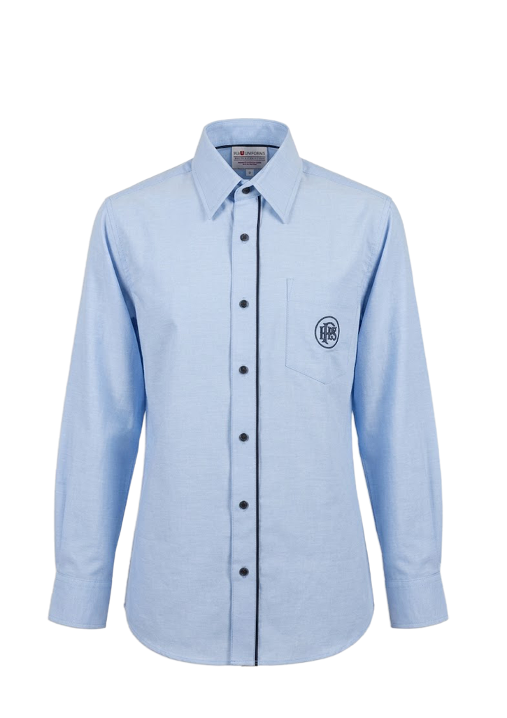 Papanui High School LS Shirt Powder Blue/Navy